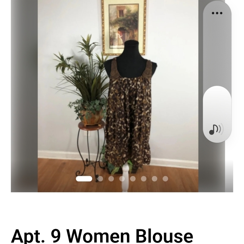 Apt. 9 Brown Patterned Sleeveless Top
